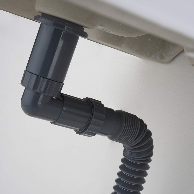 GORDEE P Trap Bathroom Sink Stopper Right-Angle Bottle Trap Complete Set Adjustable 1-1/4 Sink Drain Kit Tube, Threaded Tube Design for Bending Angles, Overflow Adjustable, Black - Image 3